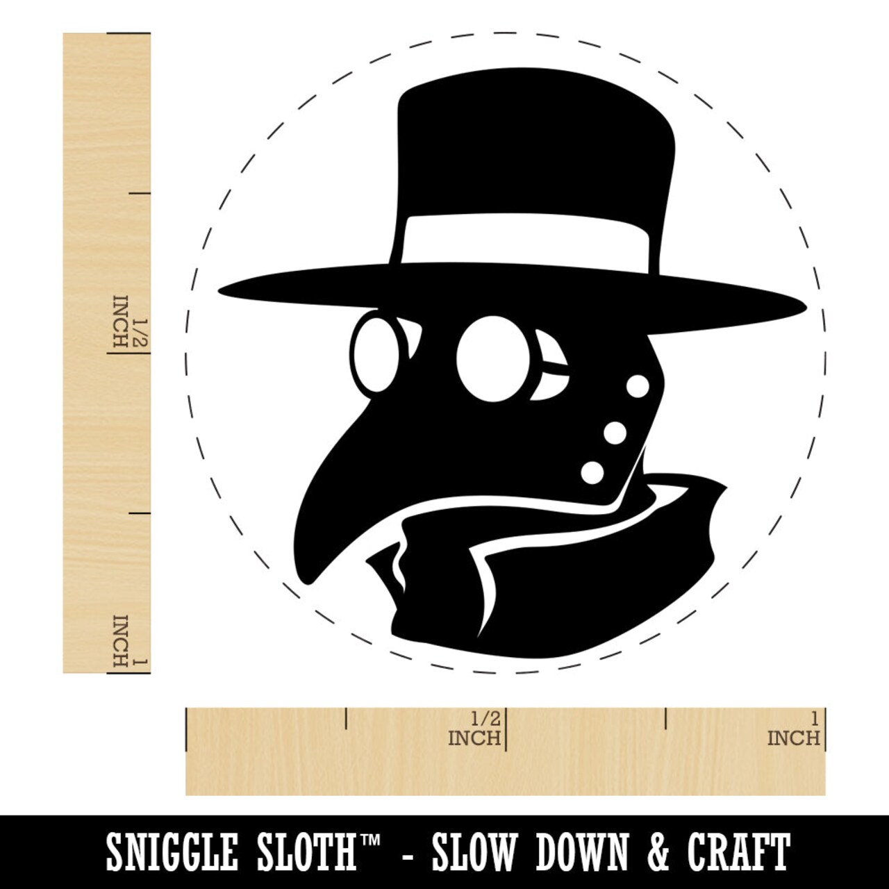 Plague Doctor Mask Self-Inking Rubber Stamp for Stamping Crafting Planners